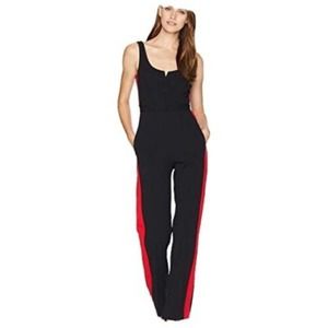 MG Womens Wide Leg Jumpsuit w/ Pockets Sleeveless Size 2 Black/Red